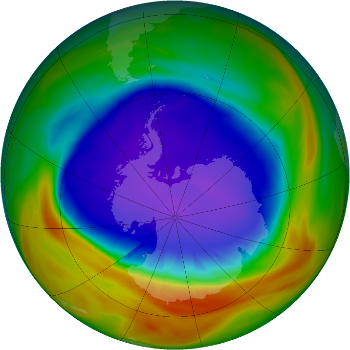 Antarctic ozone map for 27 September 2007